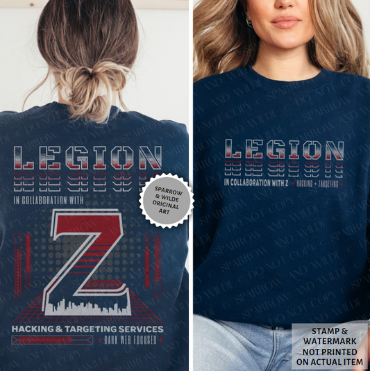 Legion & Z - Back | Haunting Adeline Sweatshirt | Officially Licensed