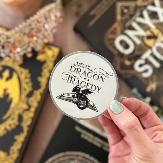 A Reader Without Their Dragon | Empyrean Sticker
