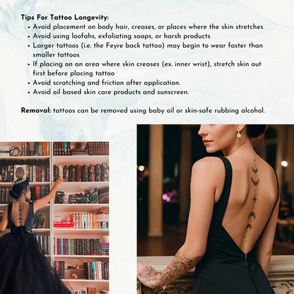 ACOTAR Temporary Tattoos | Feyre Arm & Back