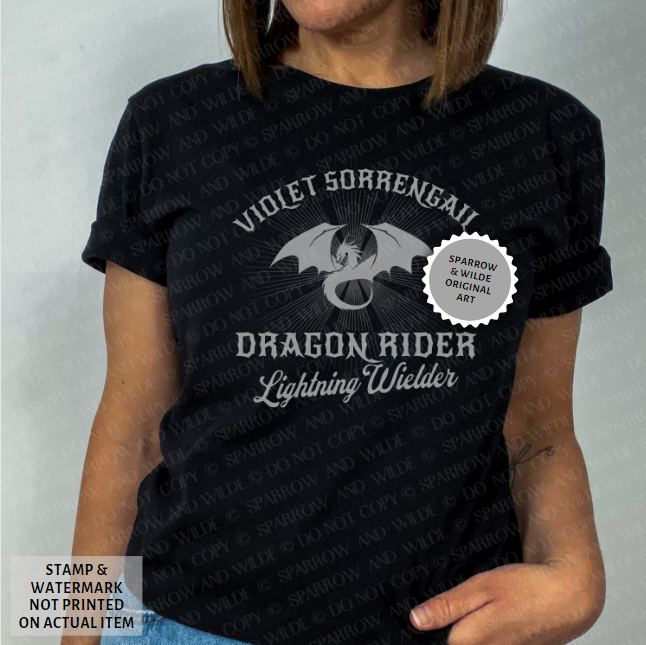 Violet Dragon Rider | Fourth Wing T-Shirt