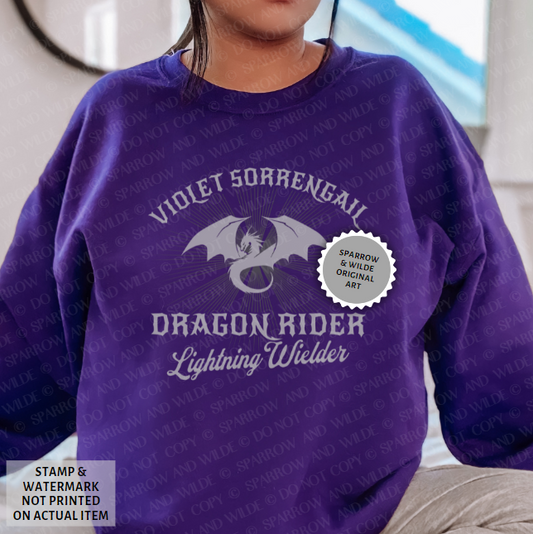 Violet Dragon Rider | Fourth Wing Sweatshirt