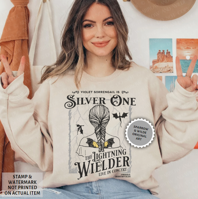 Silver One Braid | Fourth Wing Sweatshirt