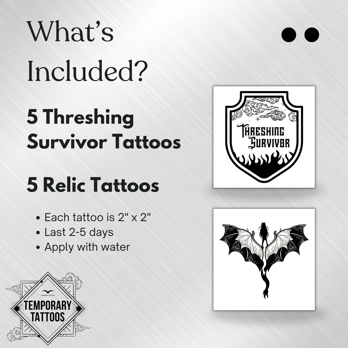 Threshing Day Temporary Tattoos - Set of 10