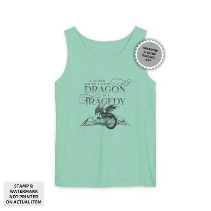 A Reader Without Their Dragon | Empyrean Tank Top