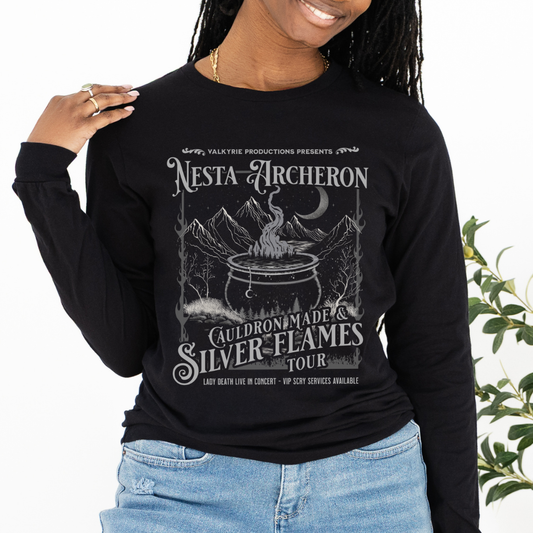 Cauldron Made & Silved Flames | ACOTAR Long Sleeve Tee