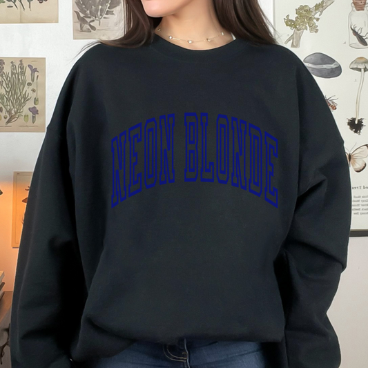 Sweatshirt - Navy Lettering - Neon Blonde