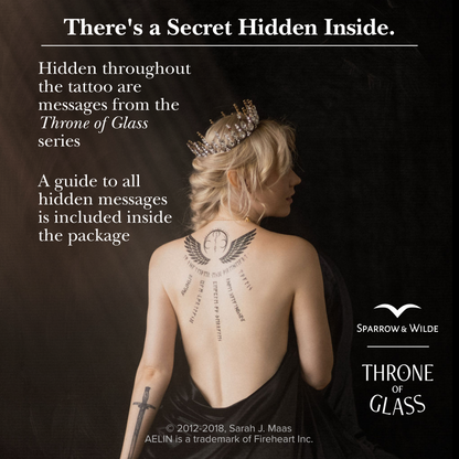 Throne of Glass Temporary Tattoo | Aelin Back