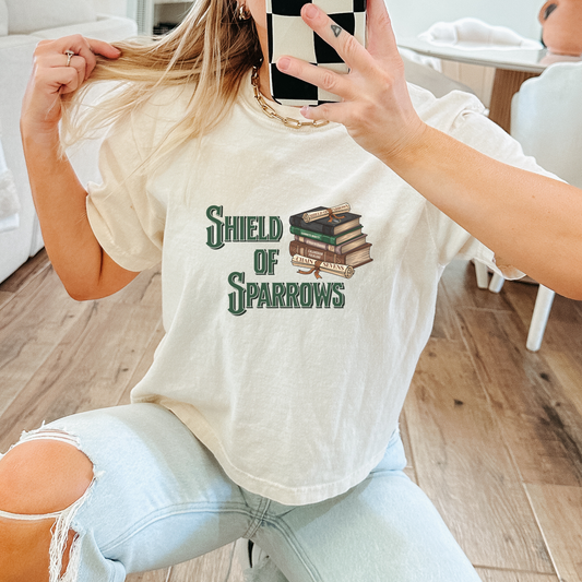 Books & Treaties | Shield of Sparrows Crop Top