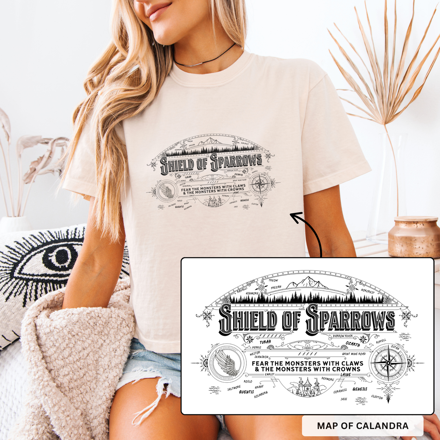 Calandra Map | Shield of Sparrows Crop Top