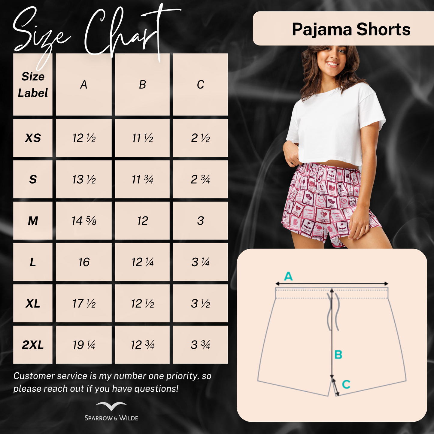 Tropes Stamps | Pajama Shorts