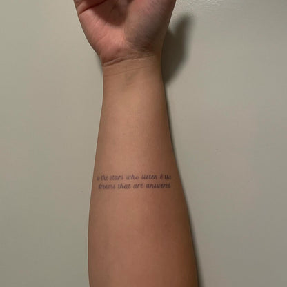 To the Stars Who Listen | ACOTAR Semi-Permanent Tattoo