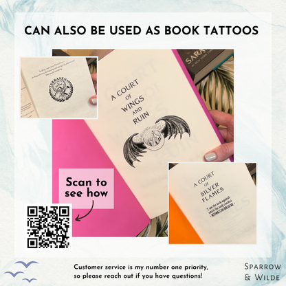 Throne of Glass Temporary Tattoos