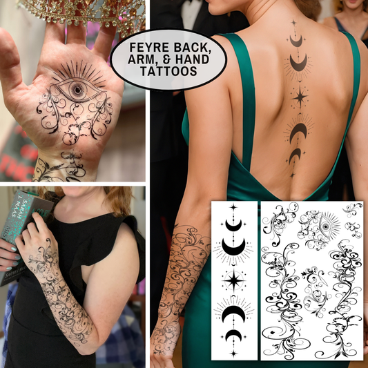 ACOTAR Temporary Tattoos | Feyre Arm & Back