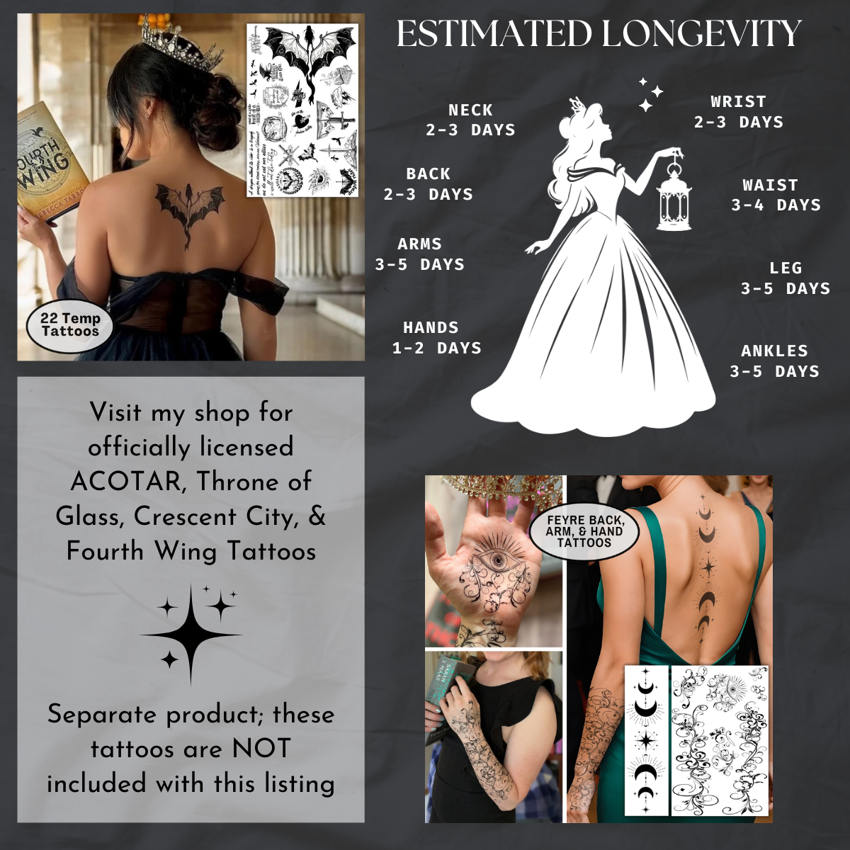 Fantasy Fangirls | Temporary Tattoo Sheet