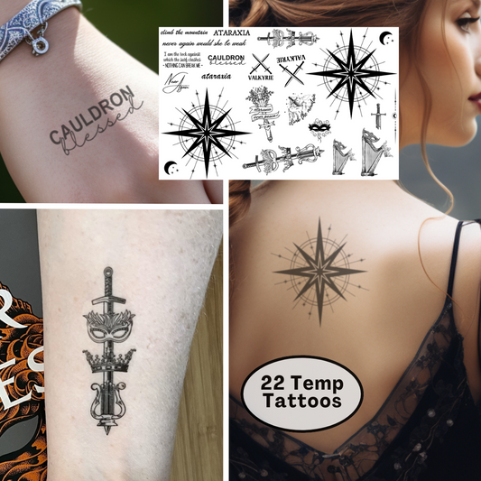 ACOTAR Temporary Tattoos | Nesta Cosplay Sheet