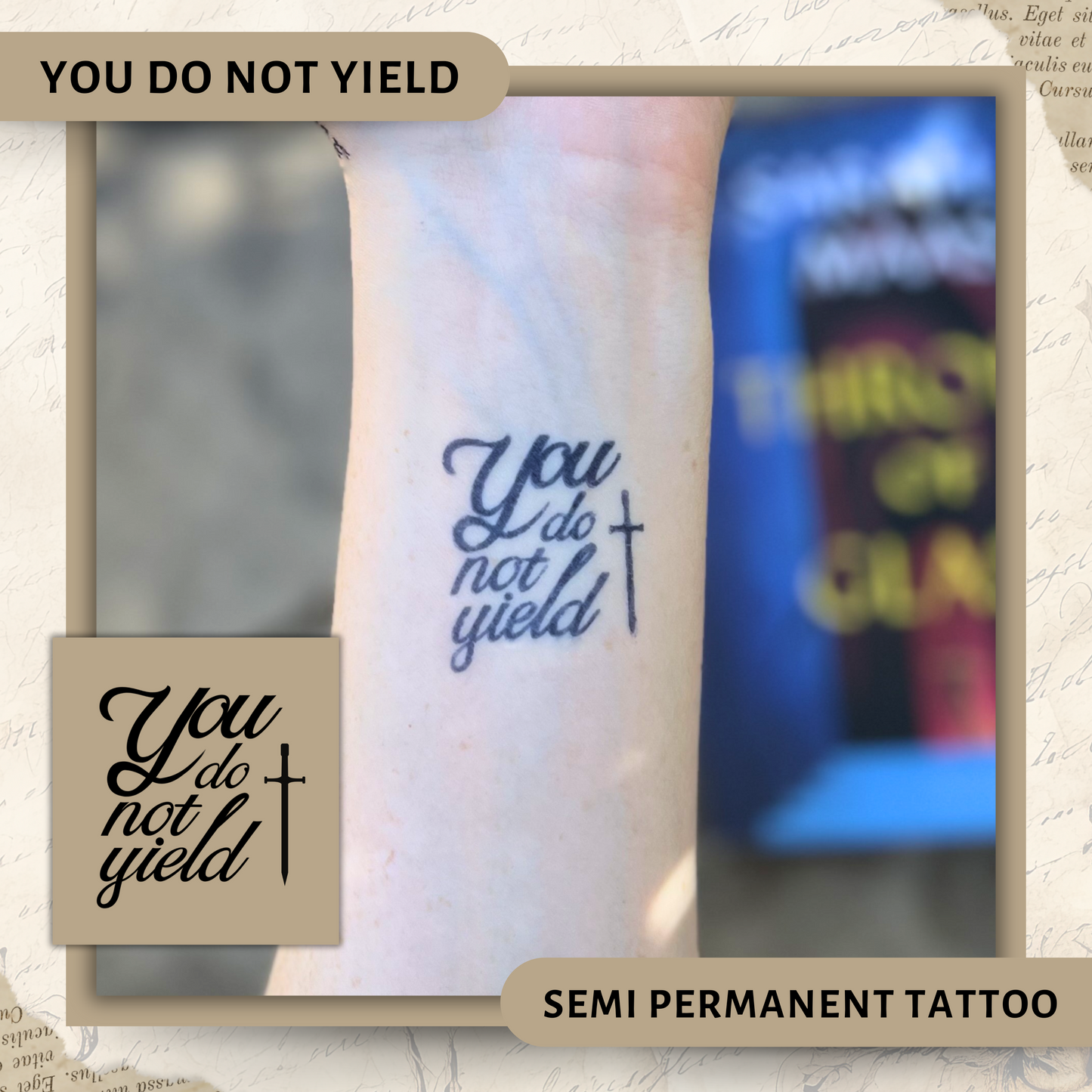 You Do Not Yield | Throne of Glass Semi-Permanent Tattoo