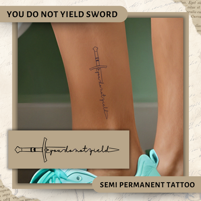 You Do Not Yield Sword | Throne of Glass Semi-Permanent Tattoo