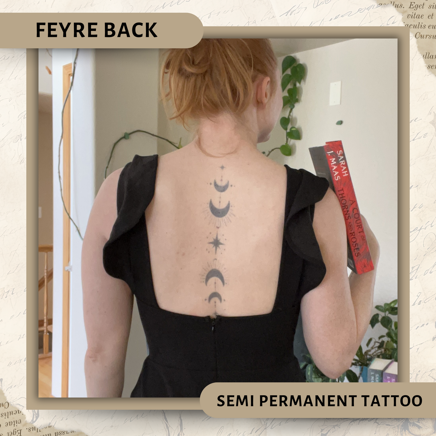 Feyre Back | ACOTAR Semi-Permanent Tattoo