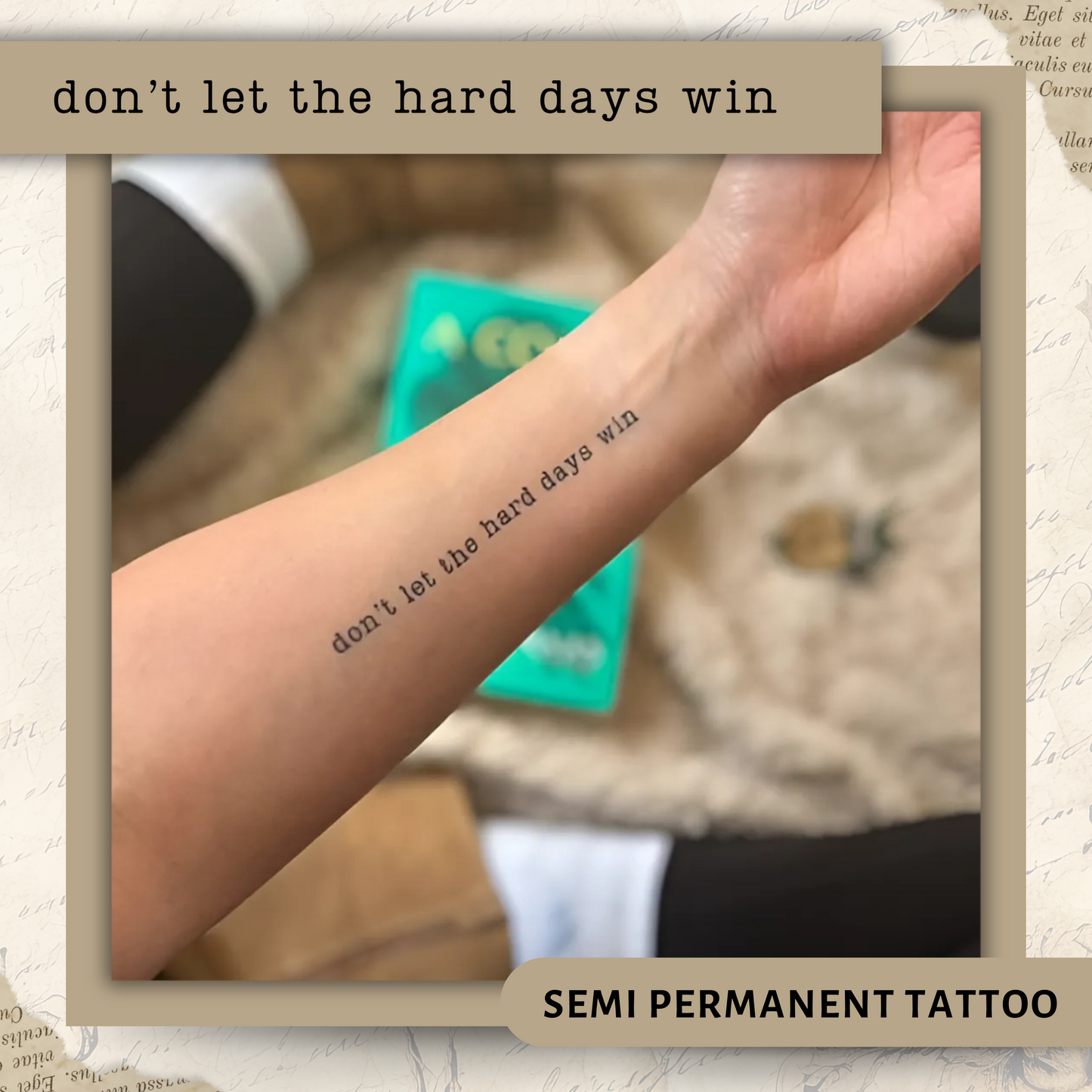 Don't Let The Hard Days Win | ACOTAR Semi-Permanent Tattoo