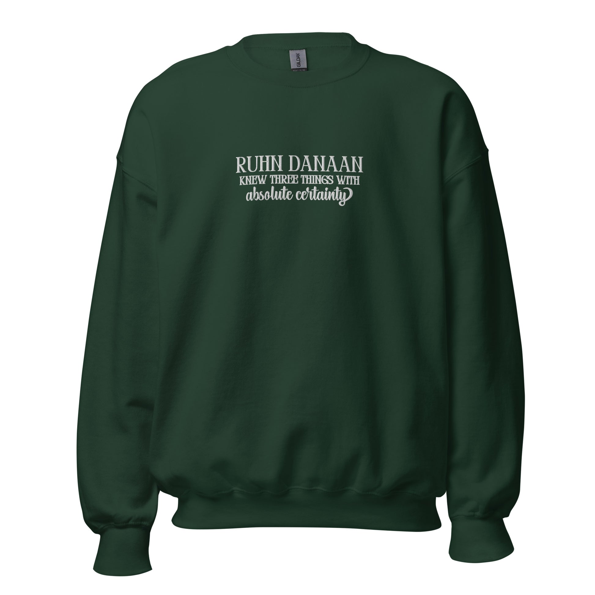 Green sweatshirt with text