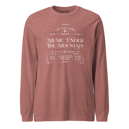 Red long-sleeve shirt with white text