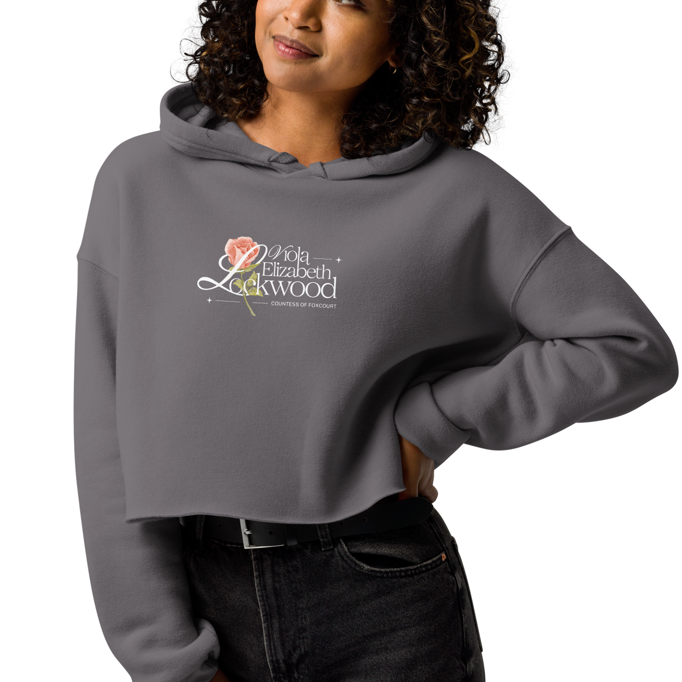 Viola | Immortal Rose Cropped Hoodie